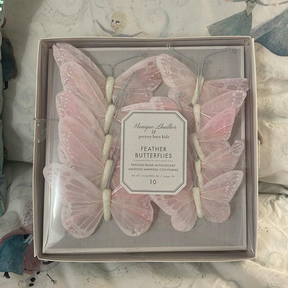 SOLD**Potterybarn Kids Monique Lhuillier Feather Butterflies New